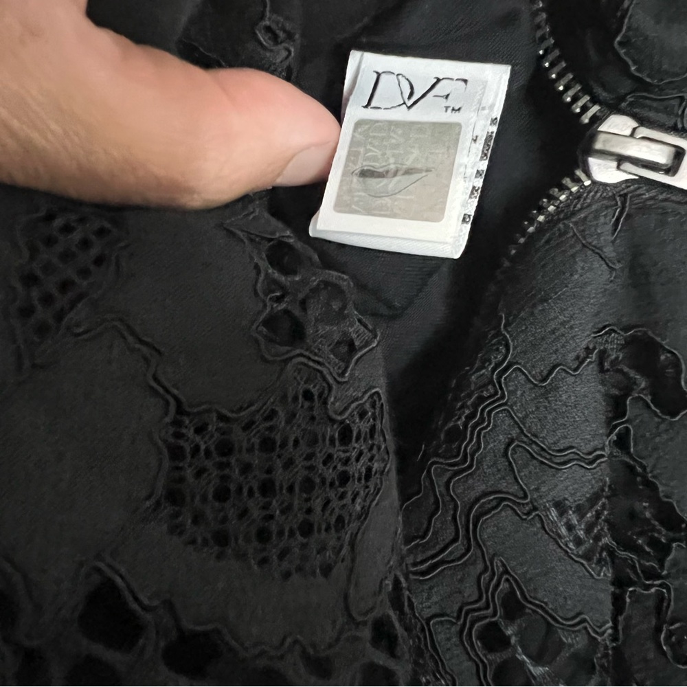 DVF Zarita Lace Little Black Dress LBD 2010s Y2K Fairy Goth Sz 0 - Picture 6 of 12